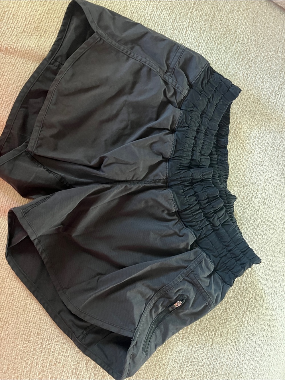 lululemon athletica Black Elastic-Waist Athletic Shorts